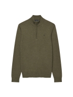 Superdry ESS LW WOOL BLEND 1/2 ZIP M7N Lichen Green Marl