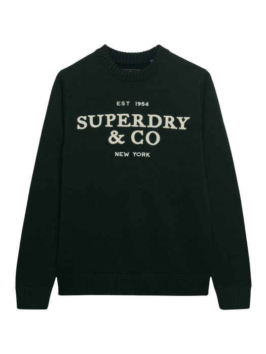 Superdry APPLIQUE GRAPHIC JUMPER 20E Forest Green