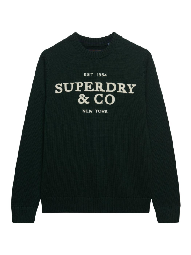 Superdry APPLIQUE GRAPHIC JUMPER 20E Forest Green