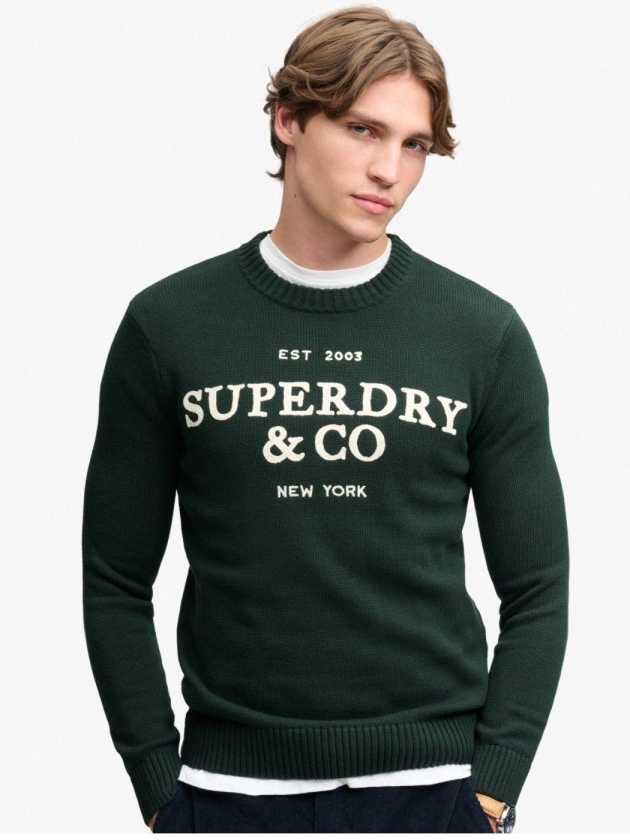 Superdry APPLIQUE GRAPHIC JUMPER 20E Forest Green