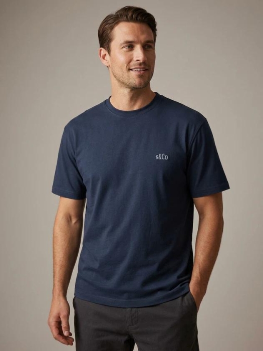 Supply en Co Trevor T-shirt With Backprint 4001 Navy