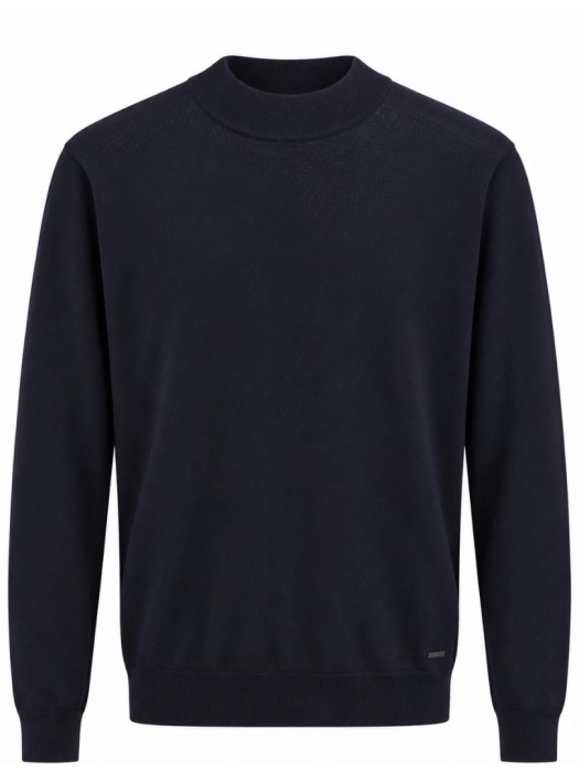 Born with Appetite Berry Pullover Mockneck Merino 4001 Navy