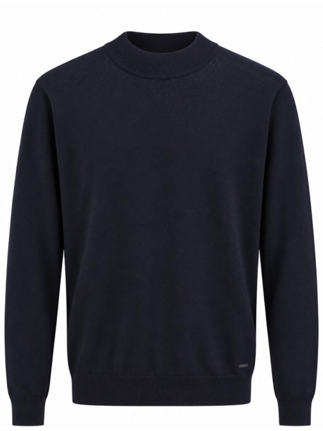 Born with Appetite Berry Pullover Mockneck Merino 4001 Navy