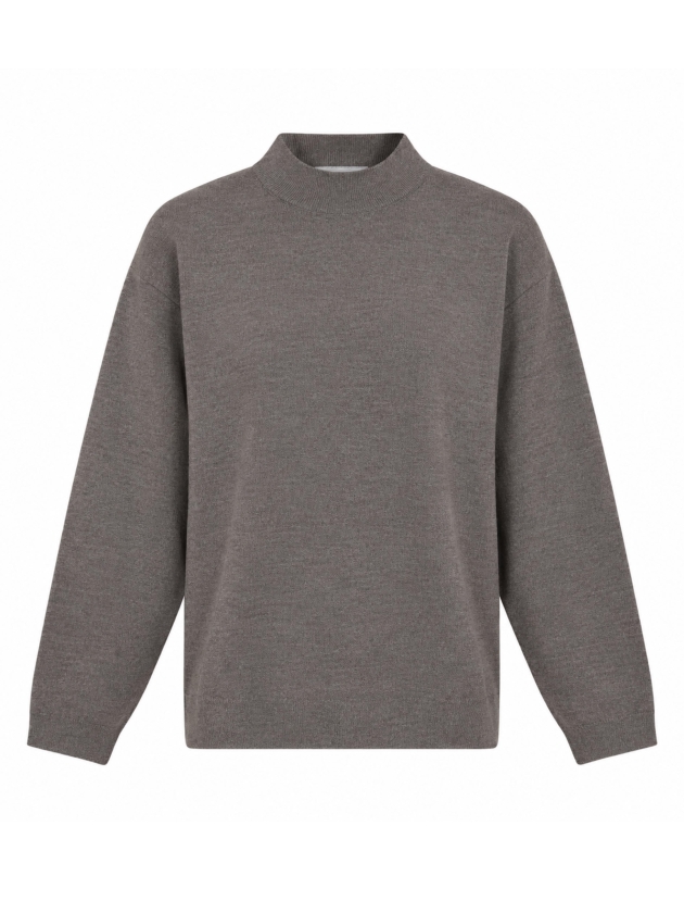 Born with Appetite Berry Pullover Mockneck Merino 2006 Taupe