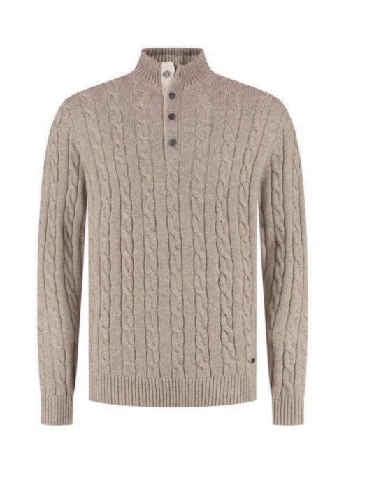 Born with Appetite Clive Half Button Pullover 2500 Sand