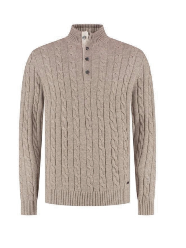 Born with Appetite Clive Half Button Pullover 2500 Sand