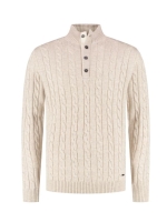 Born with Appetite Clive Half Button Pullover 2501 Pebble