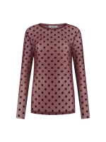 J amu T-shirt Dua Mesh Polkadots 6003 Burgundy