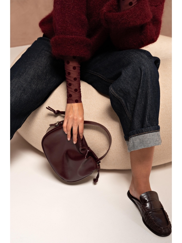 J amu T-shirt Dua Mesh Polkadots 6003 Burgundy