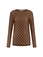 J amu T-shirt Dua Mesh Polkadots 2001 Brown