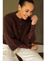 J amu T-shirt Dua Mesh Polkadots 2001 Brown
