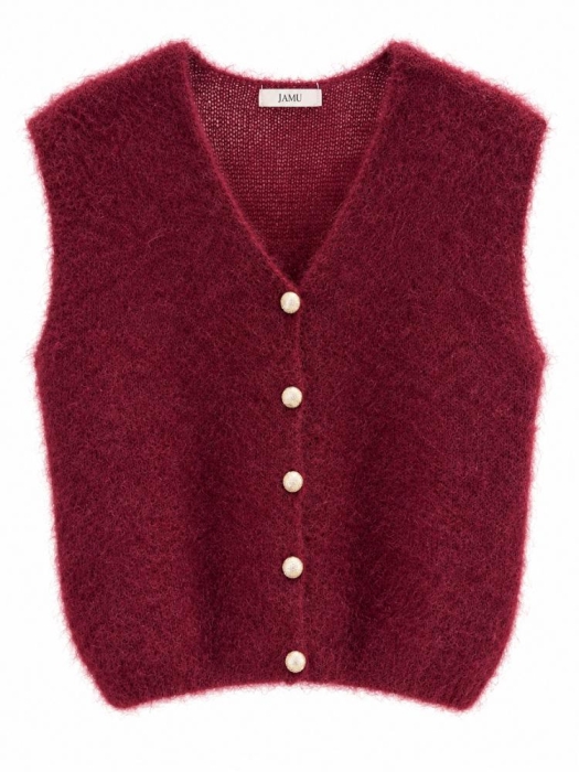 J amu Gilet Maan 6003 Burgundy