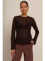 Studio Anneloes Reagan flaire lace top 8700 espresso