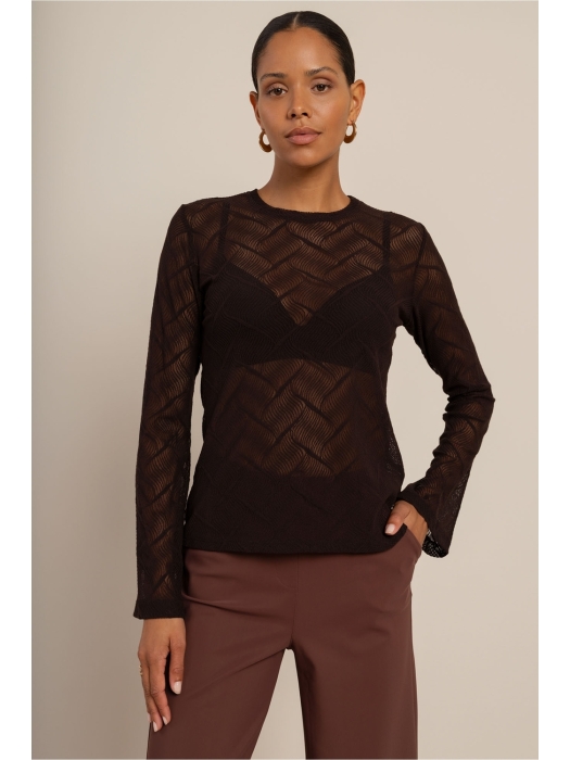 Studio Anneloes Reagan flaire lace top 8700 espresso