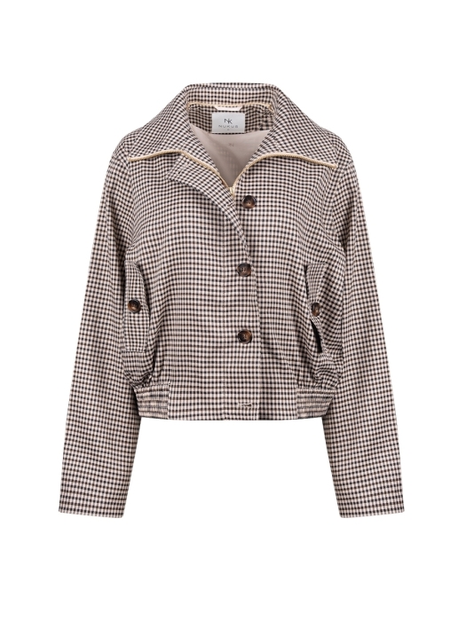 NUKUS Dahlia Jacket Check 337 sand/chocolate