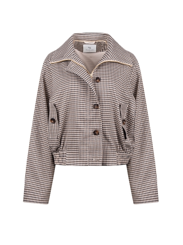 NUKUS Dahlia Jacket Check 337 sand/chocolate