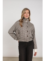 NUKUS Dahlia Jacket Check 337 sand/chocolate