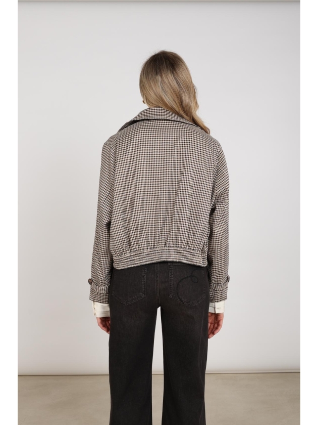 NUKUS Dahlia Jacket Check 337 sand/chocolate