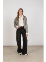 NUKUS Dahlia Jacket Check 337 sand/chocolate