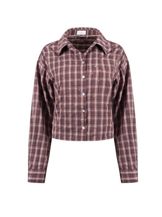 NUKUS Macy Blouse Check 341 cherry/rose