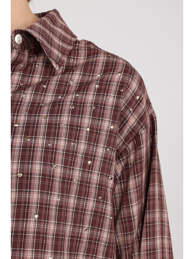 NUKUS Macy Blouse Check 341 cherry/rose
