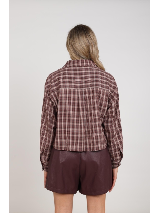NUKUS Macy Blouse Check 341 cherry/rose