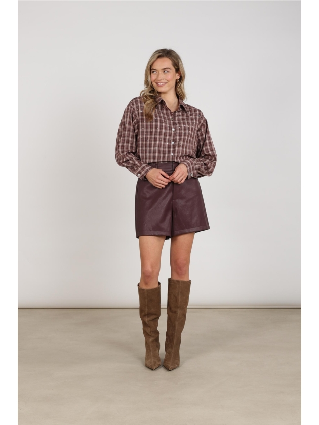 NUKUS Macy Blouse Check 341 cherry/rose