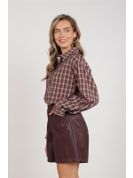NUKUS Macy Blouse Check 341 cherry/rose