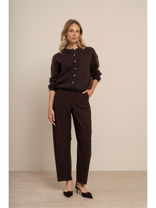 Studio Anneloes Marlise barrel trousers 8700 espresso