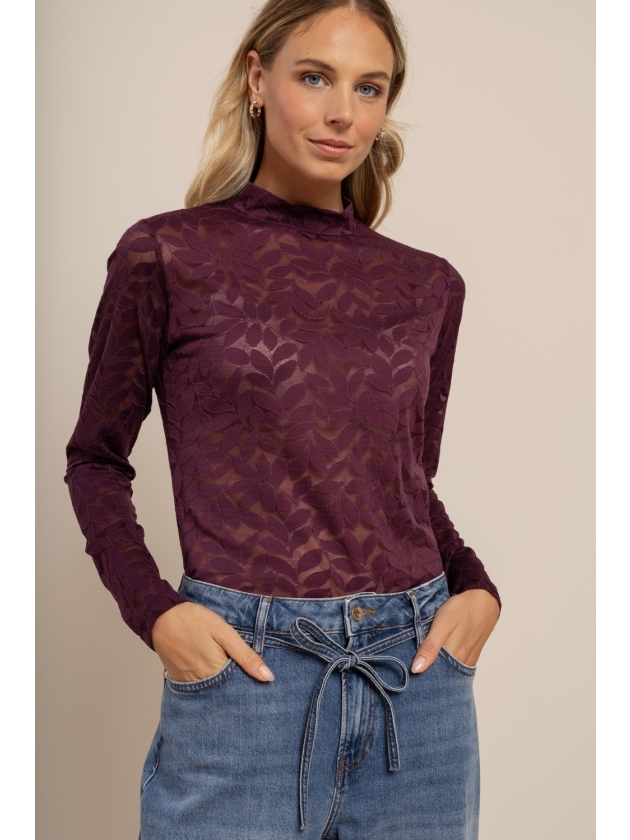 Studio Anneloes Reagan lace top 3800 blackberry