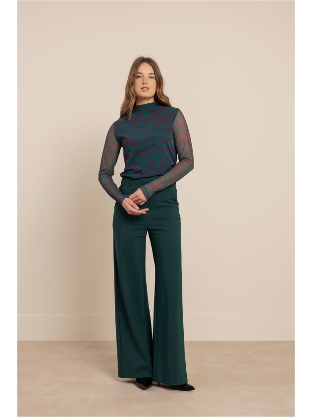 Studio Anneloes Lexie bonded trousers 8300 dark teal