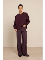 Studio Anneloes Lexie bonded trousers 4800 aubergine
