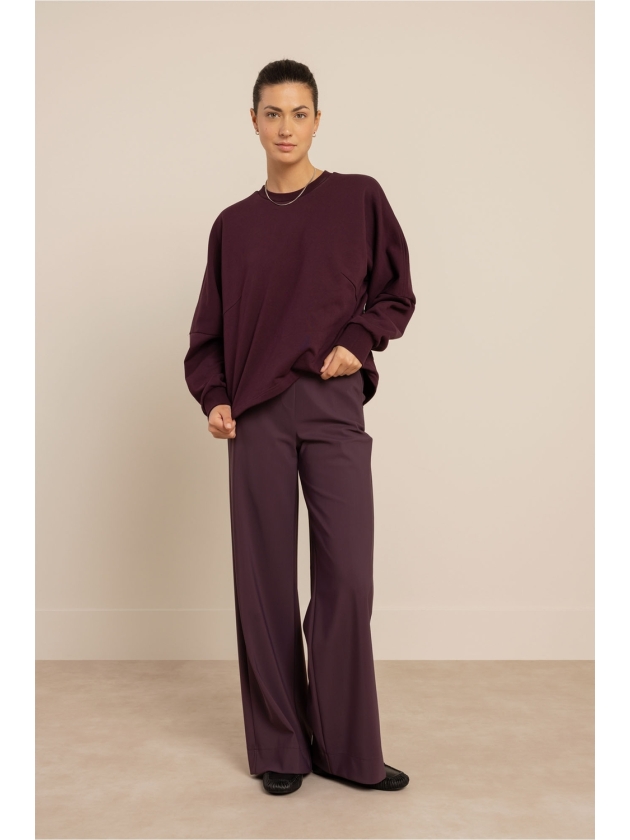 Studio Anneloes Lexie bonded trousers 4800 aubergine
