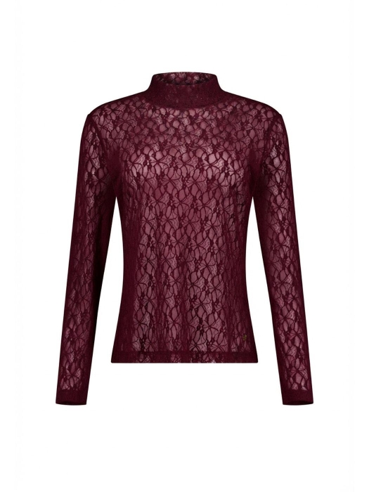 Studio Anneloes Reagan lace col top 4800 aubergine