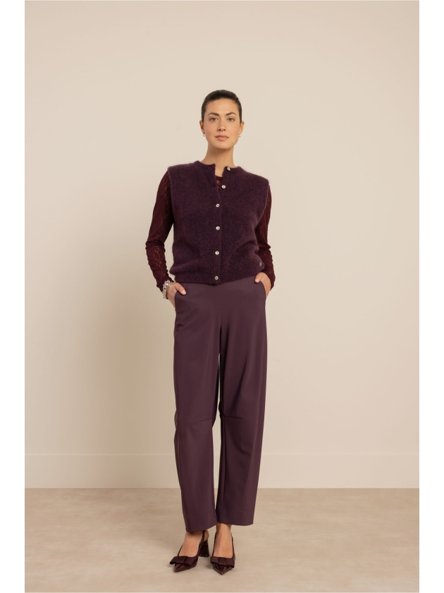 Studio Anneloes Reagan lace col top 4800 aubergine