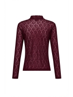 Studio Anneloes Reagan lace col top 4800 aubergine