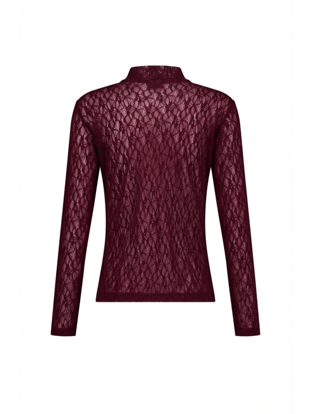 Studio Anneloes Reagan lace col top 4800 aubergine