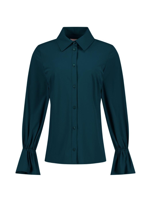 Studio Anneloes XX Duna ruffle blouse 8300 dark teal