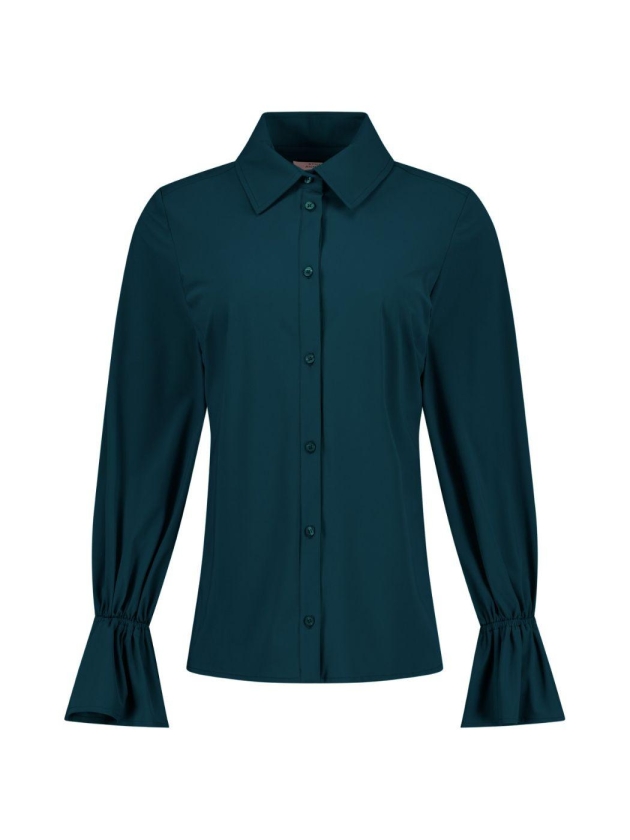 Studio Anneloes XX Duna ruffle blouse 8300 dark teal