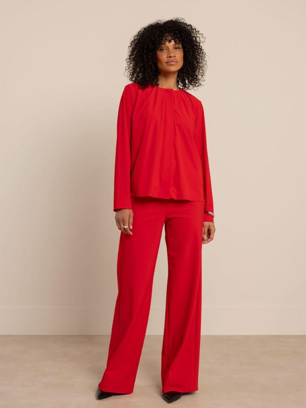 Studio Anneloes Lexie bonded trousers 4100 rich red
