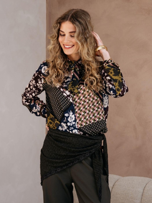 Co Woman ALISHA PATCHWORK 66095 kn-dark khaki multi