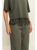 Expresso Tee cupro touch lace hem EX521 Beetle