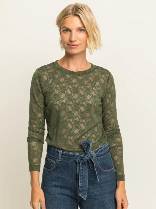Expresso Lace top long sleeve EX521 Beetle