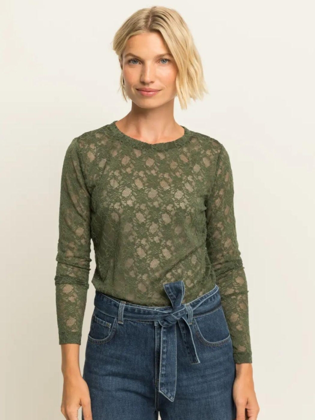 Expresso Lace top long sleeve EX521 Beetle