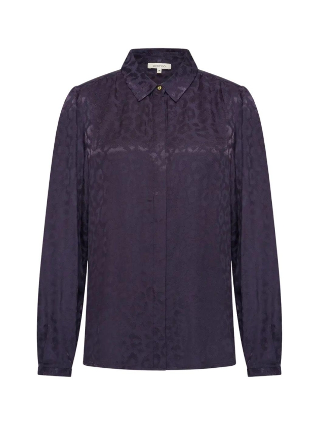 Expresso Blouse woven animal jacquard EX395 Blue nights
