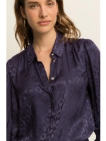 Expresso Blouse woven animal jacquard EX395 Blue nights