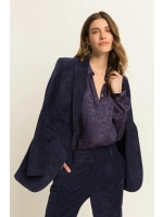 Expresso Blouse woven animal jacquard EX395 Blue nights