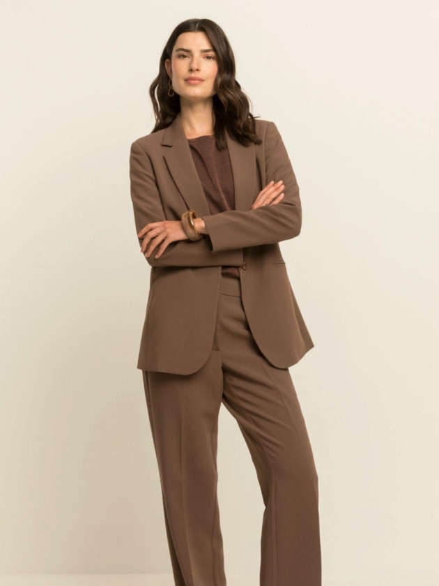 Expresso Blazer woven long EX851 Fudge