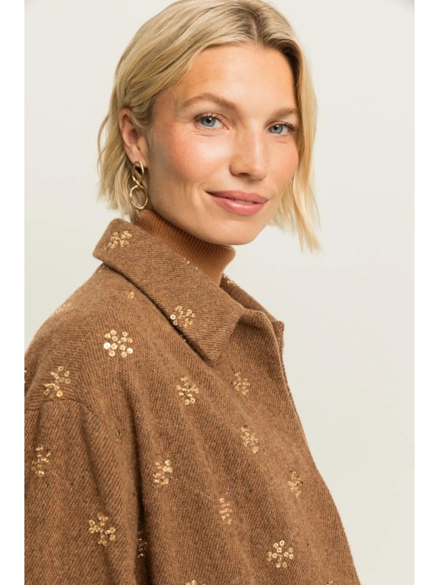 Expresso Jacket woven embellishment EX163 Toffee