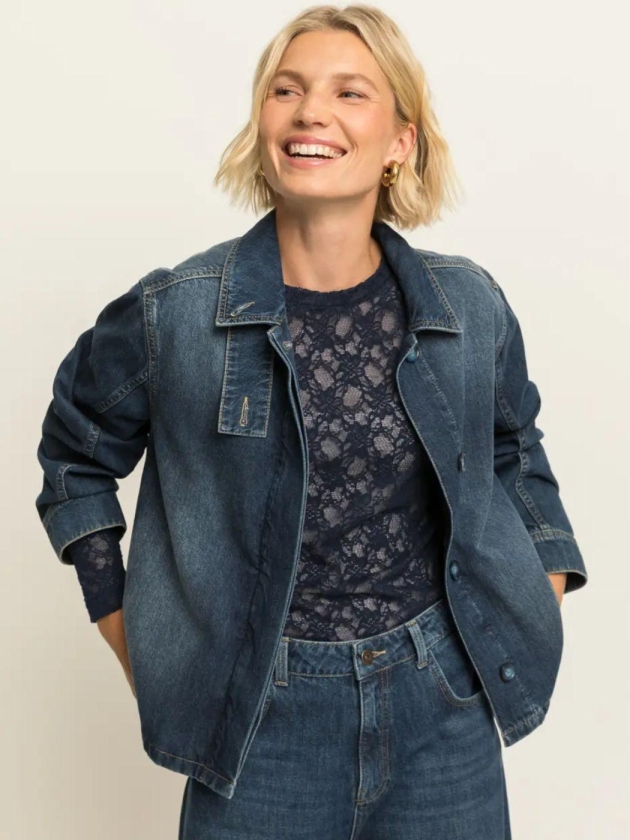 Expresso Denim jacket short EX356 Blue denim